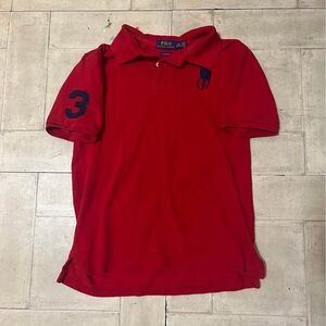 Red Ralph Lauren polo number 3 size L(14-16)